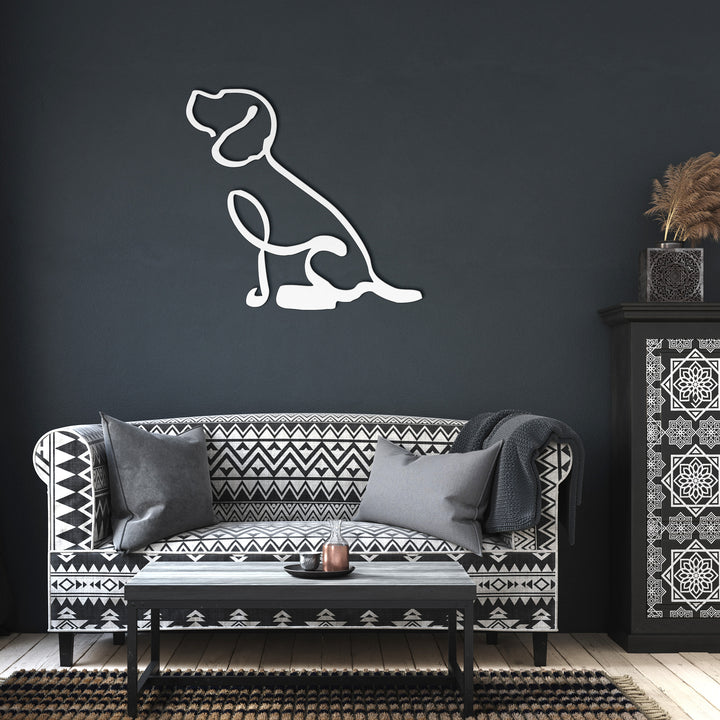 Beagle Line Art - Metal Wall Sign
