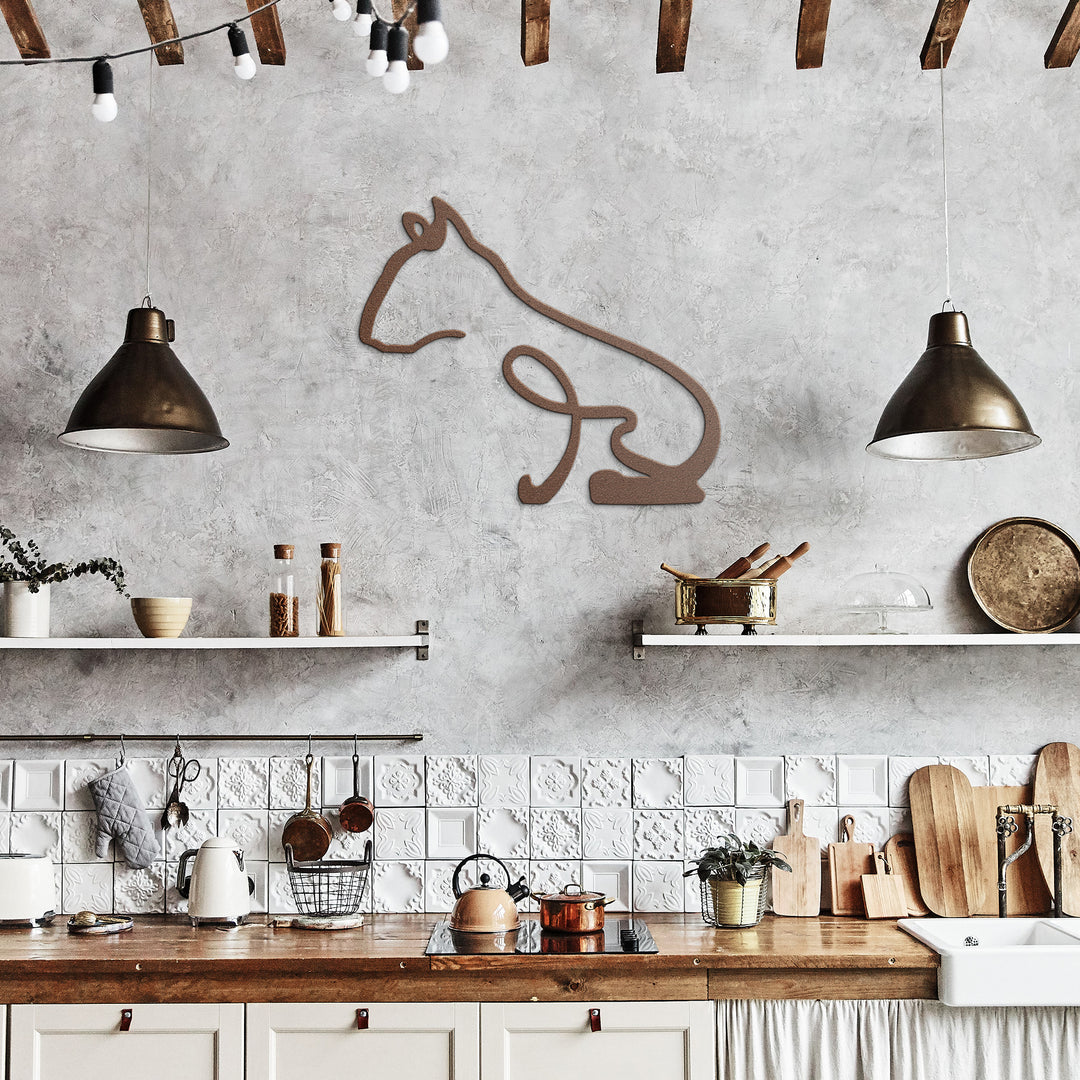 Bull Terrier Line Art - Metal Wall Sign