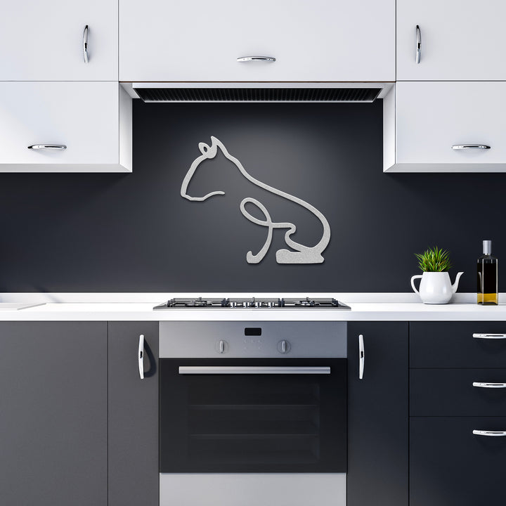 Bull Terrier Line Art - Metal Wall Sign