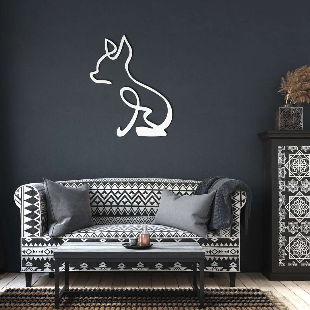 Cihuahua Line Art - Metal Wall Sign