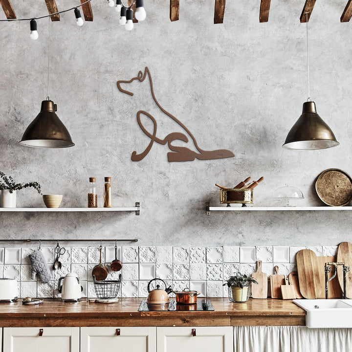 German Shepherd Line Art - Metal Wall Sign