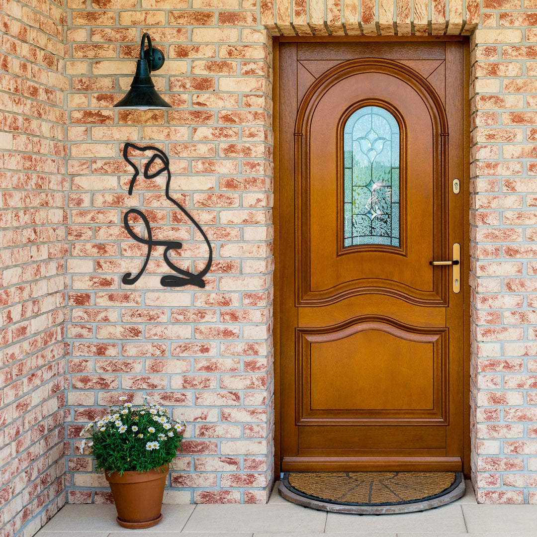 Golden Retriever Line Art - Metal Wall Sign