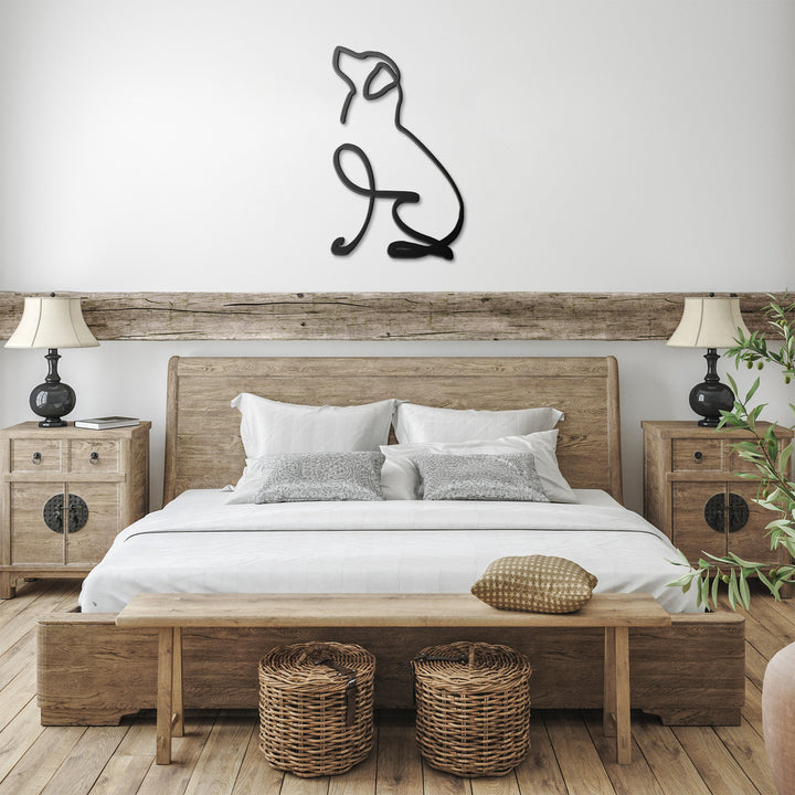 Golden Retriever Line Art - Metal Wall Sign
