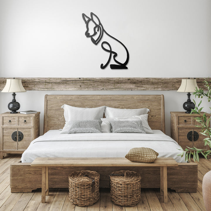 Shetland Sheepdog Line Art - Metal Wall Sign