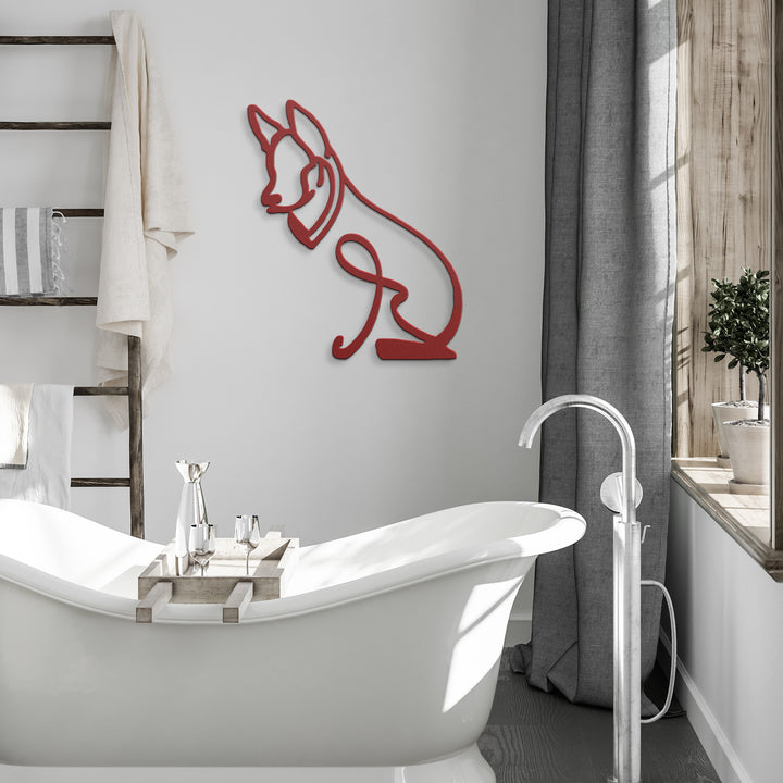 Shetland Sheepdog Line Art - Metal Wall Sign