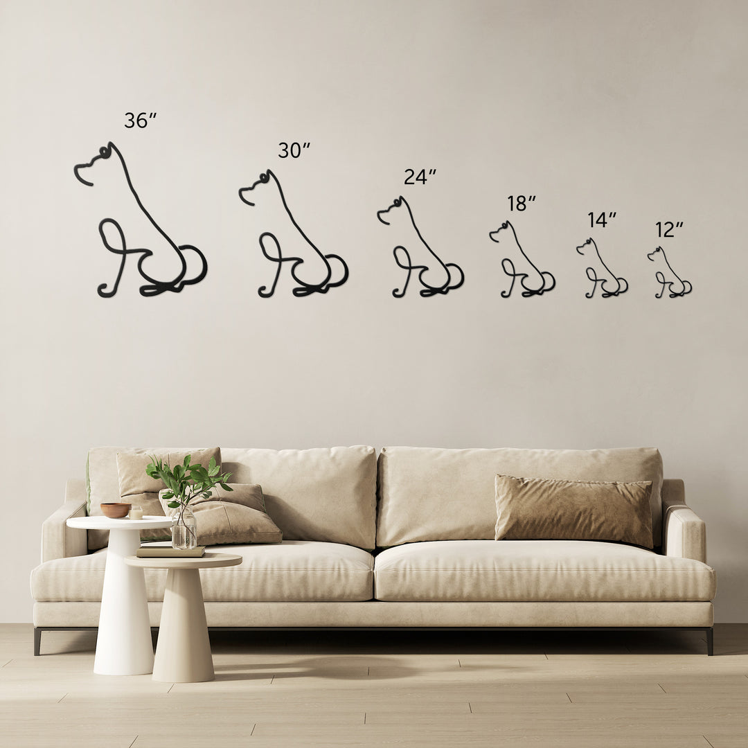 Shiba Inu Line Art - Metal Wall Sign