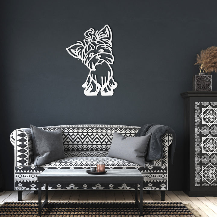 Yorkie Line Art - Metal Wall Sign