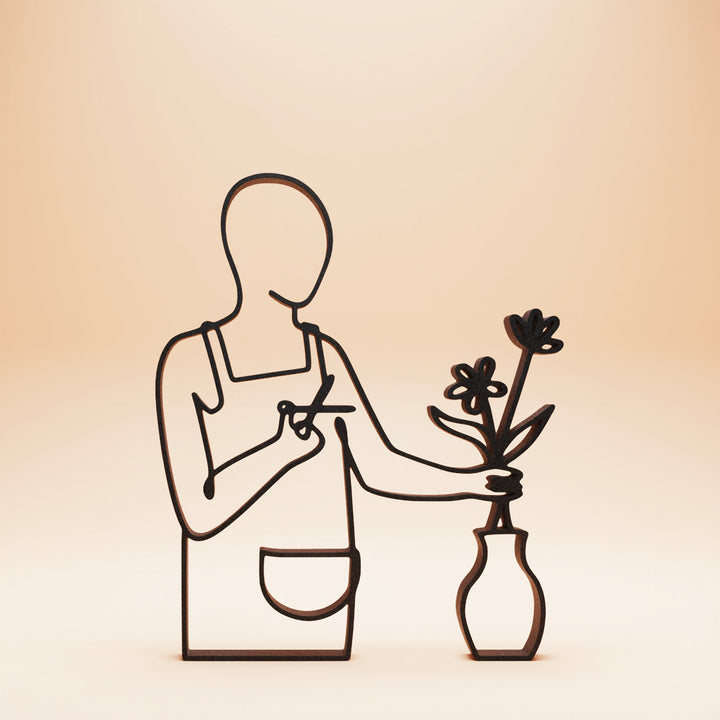 Plant Lover - Line Art Sculptures